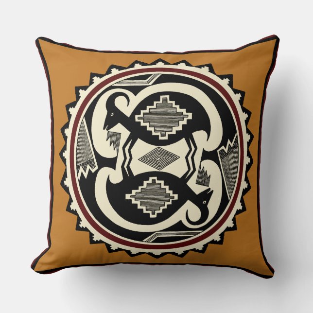 Mimbres Tribal Spirits Throw Pillow (Front)
