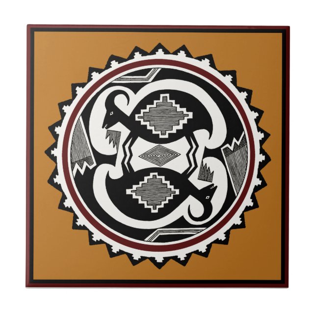 Mimbres Tribal Spirits Tile (Front)
