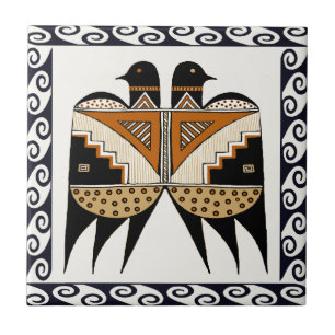 Mimbres Twin Birds Tile
