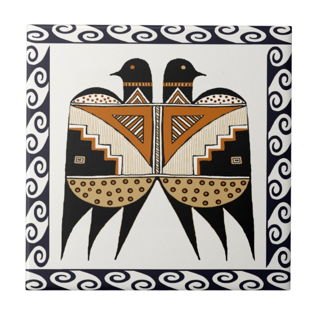 Mimbres Twin Birds Tile (Front)
