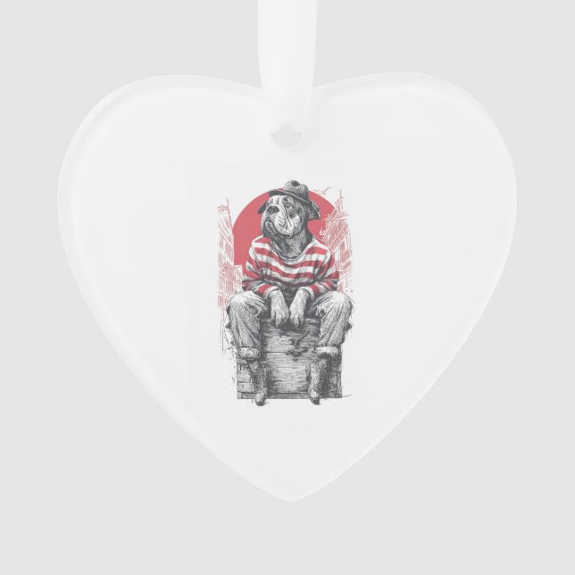 Mime Mastiff � Silent Funny Dog Ornament (Front)