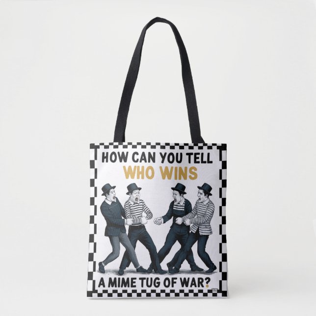 Mime Tug of War Tote Bag (Front)