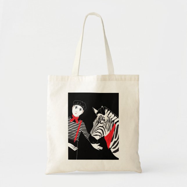 mime Zebra Tote Bag (Front)
