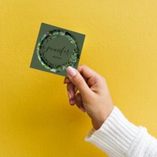 Mimetic Camouflage Military Fashion Woodland Square Business Card