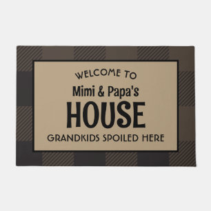 Mimi and Papa's House Grandkids Spoiled Here Brown Doormat