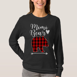 MIMI Bear Black And Red Plaid Bear Grandma Gift T-Shirt