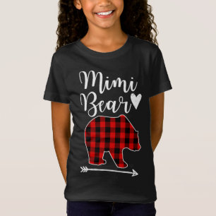 MIMI Bear Black And Red Plaid Bear Grandma Gift T-Shirt