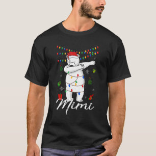 Mimi Bear Dabbing Lights Santa  Christms Family Xm T-Shirt