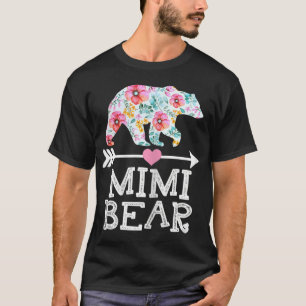 Mimi Bear Mum Grandma Floral Happy Mother's Day Ch T-Shirt