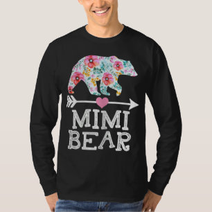 Mimi Bear Mum Grandma Floral Happy Mother's Day Ch T-Shirt