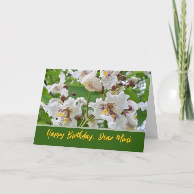 Mimi Birthday Add Your Text with Catalpa Blooms Card (Front)
