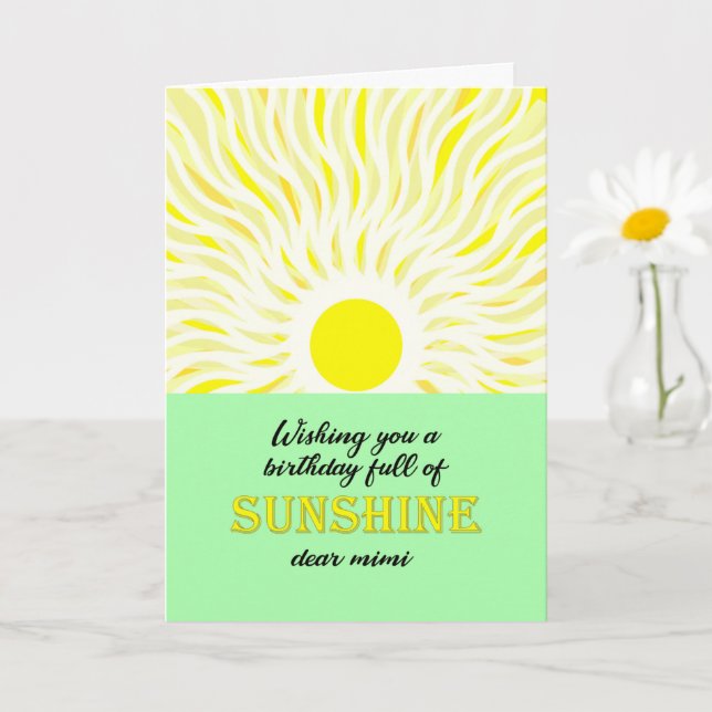 Mimi Birthday Bright Sunshine Card (Small Plant)