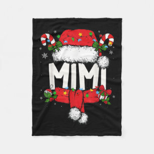 Mimi Christmas Pajama Santa Claus Family Matching  Fleece Blanket
