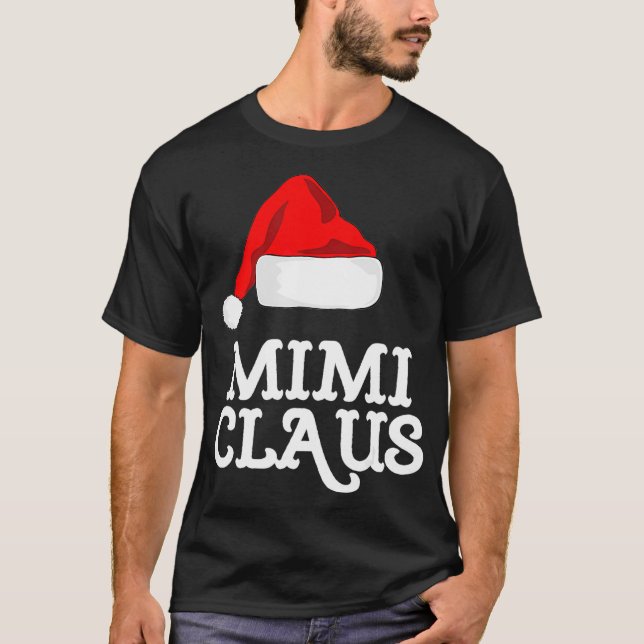 Mimi Claus Christmas Family Matching Pajama Funny  T-Shirt (Front)