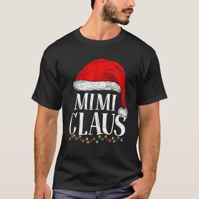 Mimi Claus Christmas Funny Pyjamas Grandma Santa C T-Shirt (Front)