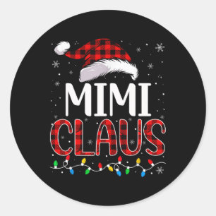 Mimi Claus Christmas Lights Matching Family Xmas P Classic Round Sticker