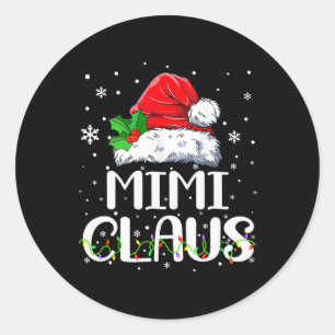 Mimi Claus Christmas Pajama Family Matching Xmas  Classic Round Sticker