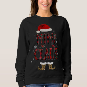 Mimi Claus Leopard Christmas Pajama Santa Gift For Sweatshirt