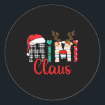 Mimi Claus Reindeer Christmas  Classic Round Sticker<br><div class="desc">Mimi Claus Reindeer Christmas</div>