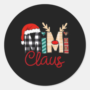 Mimi Claus Reindeer Christmas  Classic Round Sticker