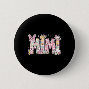 Mimi Easter Coquette Bow Happy Easter Bunny Rabbit 6 Cm Round Badge