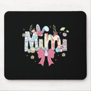 Mimi Easter Coquette Bow Happy Easter Bunny Rabbit Mouse Pad