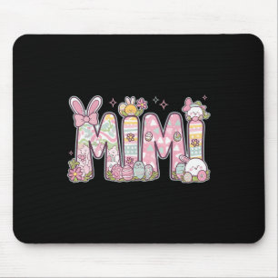 Mimi Easter Coquette Bow Happy Easter Bunny Rabbit Mouse Pad