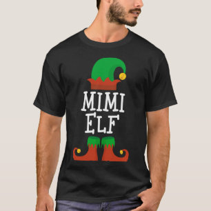 Mimi Elf Christmas Matching Family Funny Pajama Pj T-Shirt