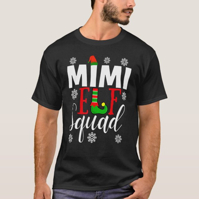 Mimi Elf Squad Family Group Matching Christmas Paj T-Shirt (Front)