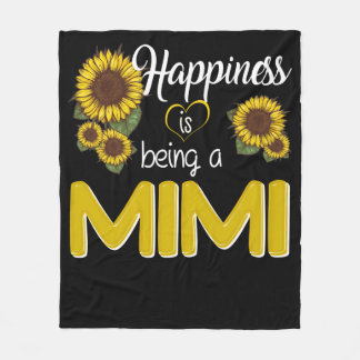 Mimi Gift | Happiness Is Being A MiMi Sunflower Fleece Blanket