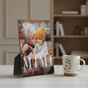 Mimi & Grandchild Script Name Photo Keepsake Plaque