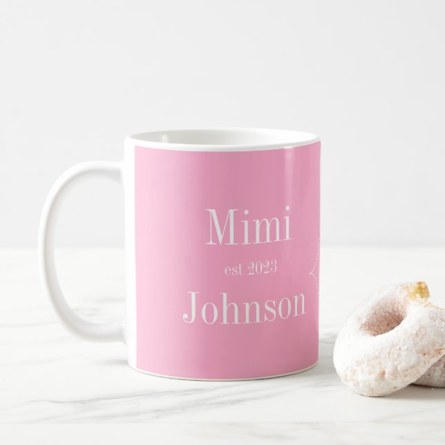 Mimi Grandma Pink Coffee Mug (With Donut)