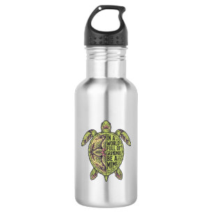 Mimi Grandma Sea Turtle Vintage Floral Shirt Desig 532 Ml Water Bottle