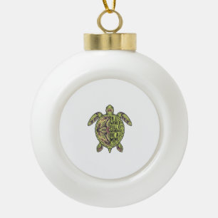 Mimi Grandma Sea Turtle Vintage Floral Shirt Desig Ceramic Ball Christmas Ornament