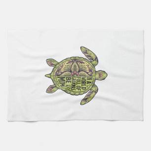 Mimi Grandma Sea Turtle Vintage Floral Shirt Desig Tea Towel