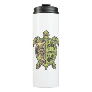 Mimi Grandma Sea Turtle Vintage Floral Shirt Desig Thermal Tumbler