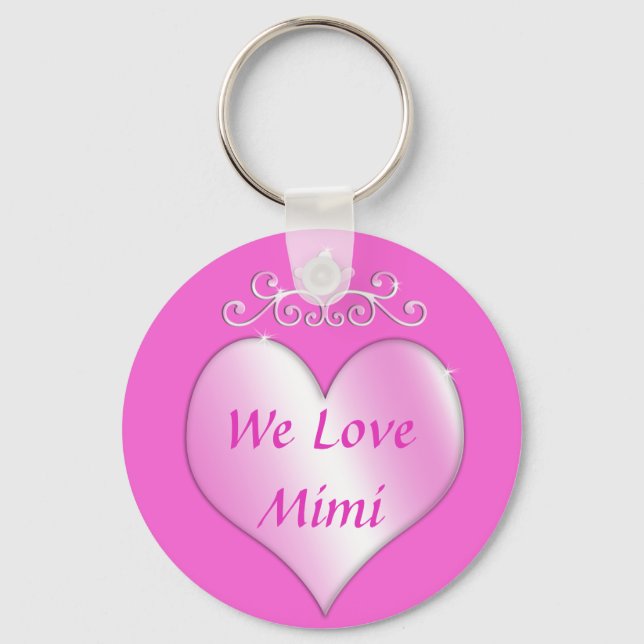 Mimi Grandmother Gifts We Love Mimi Key Ring (Front)