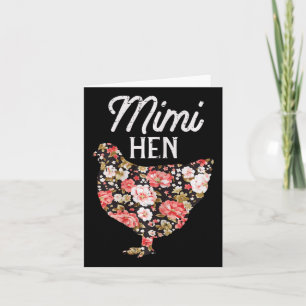Mimi Hen Flowers Mothers Day Farm Chicken Grandma Card