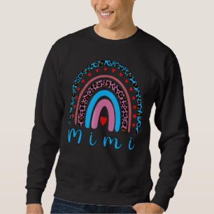 Mimi Leopard Rainbow Mothers Day For Women Mum Wi Sweatshirt