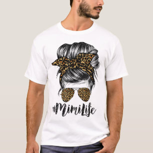 Mimi Life Hair Bandanna Glasses Leopard Print Moth T-Shirt