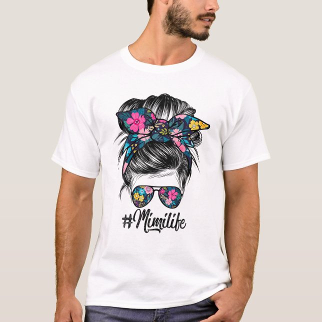 Mimi Life Messy Hair Bun T-Shirt (Front)