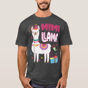 Mimi Llama Grandma Of A Birthday Boy Girl Llama Bi T-Shirt