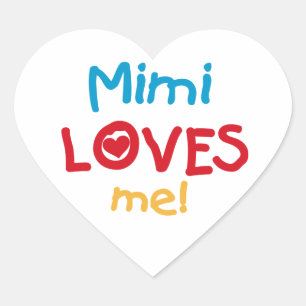Mimi Loves Me T-shirts and Gifts Heart Sticker