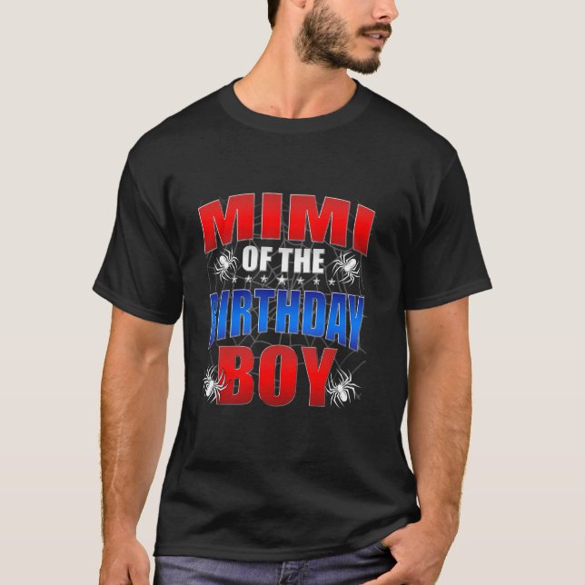 Mimi of the Birthday Boy Costume Spider Web Birthd T-Shirt (Front)