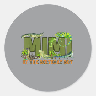Mimi Of The Birthday Boy Reptiles Lizard Themed Classic Round Sticker