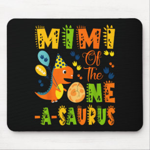 Mimi of the one-a-saurus 1st birthday dinosaur mouse pad