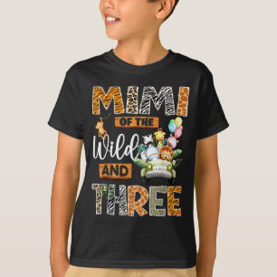 Mimi Of The Wild And Three 3rd Birthday Boy Safari T-Shirt