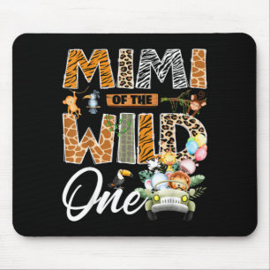 Mimi Of The Wild One 1st Birthday Boy Safari Mouse Pad