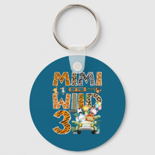 Mimi of the wild three 3rd birthday boy safari key ring