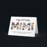 Mimi Photo Collage Letter Cutout Grandma Birthday Card<br><div class="desc">Celebrate the special moments with your grandmother with this Grandma Photo Collage design. This customisable design is perfect for creating a personalised and heartfelt gift for Mother's Day and Birthday celebration. Craft a beautiful collage with the word MIMI, featuring cherished moments, creating a visual journey of the precious memories you've...</div>